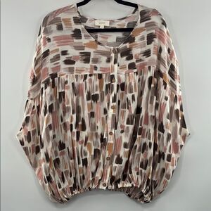 3For 20 Oddy Women's Multicolor Ballon Button Down Paint print size Large